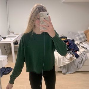 Green Cropped Sweatshirt
